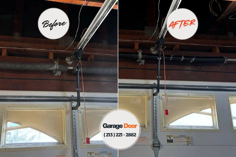 Before and after: garage door repair Yarrow Point, WA